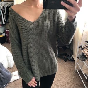 Oversized Knit Green Sweater